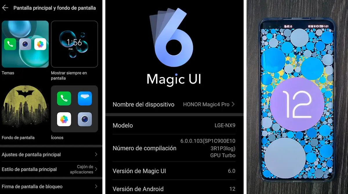 Magic UI 6 y Android 12 en el HONOR Magic 4 Pro