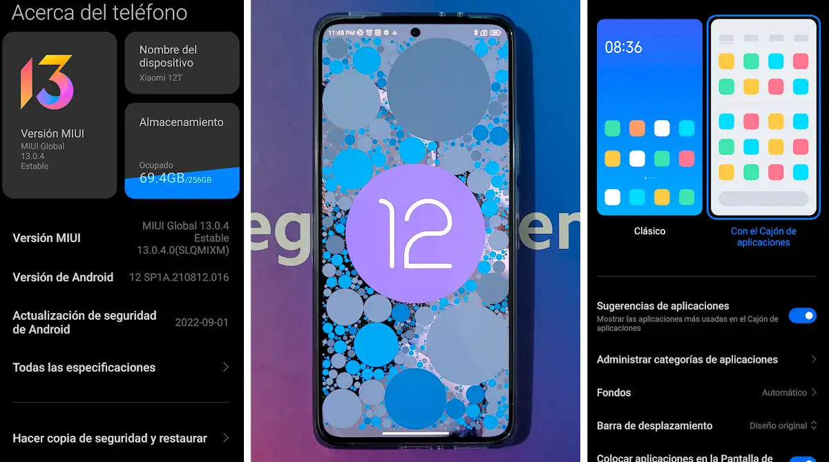 Android 12 y MIUI 13 en el Xiaomi 12T