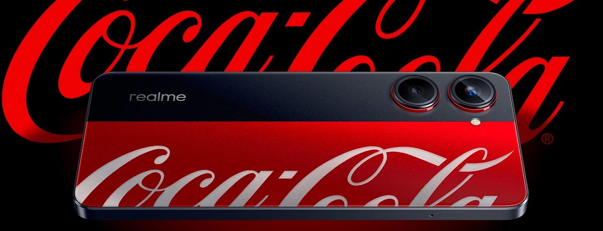Diseño del realme 10 Pro Coca-Cola Edition