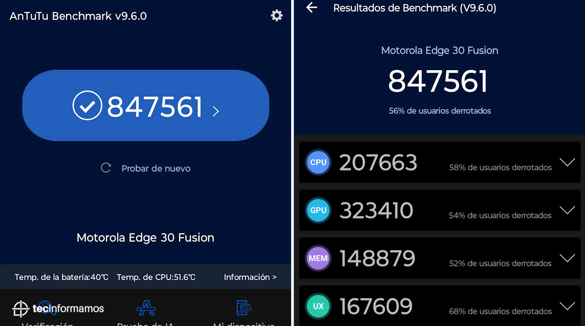 Motorola Edge 30 Fusion en AnTuTu