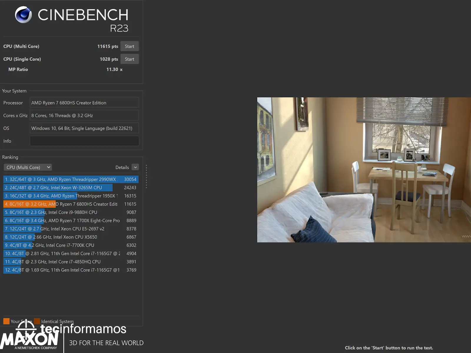 CINEBENCH en la Lenovo Yoga Slim 7 Pro X