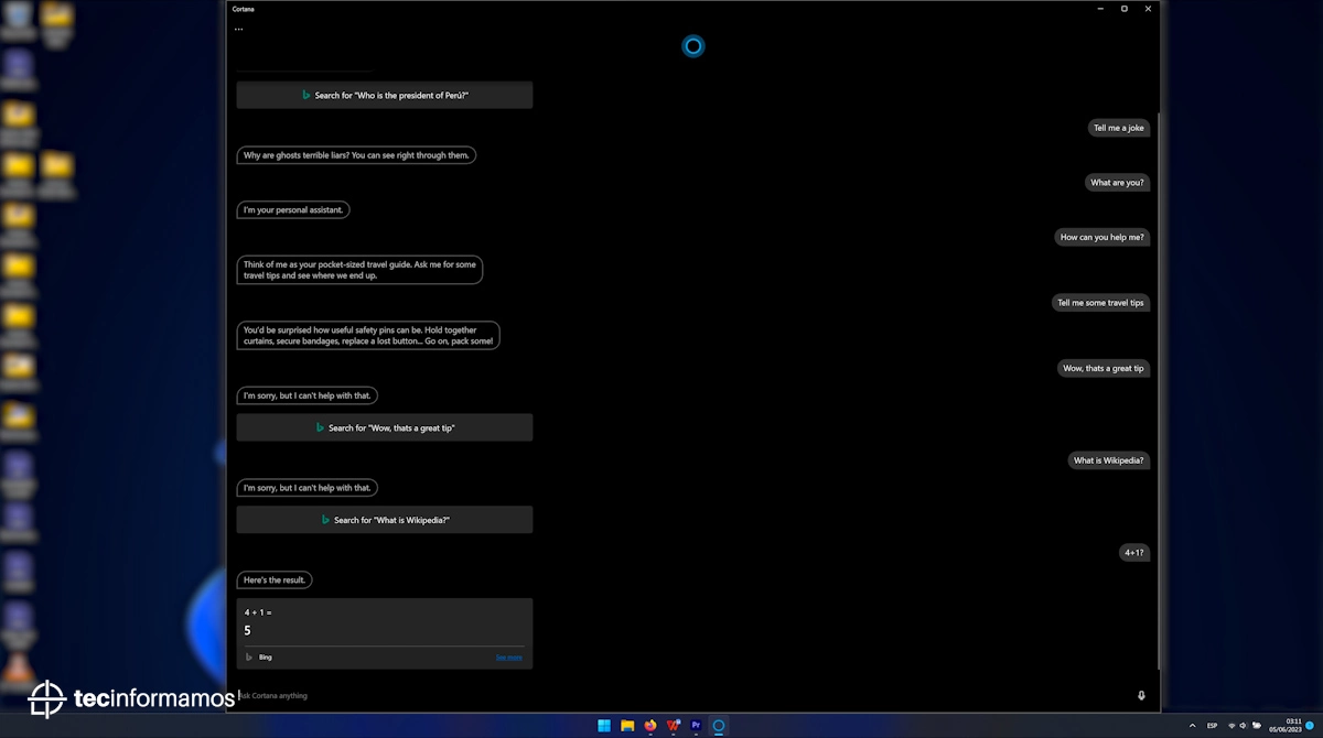 Funciones de Cortana en Windows