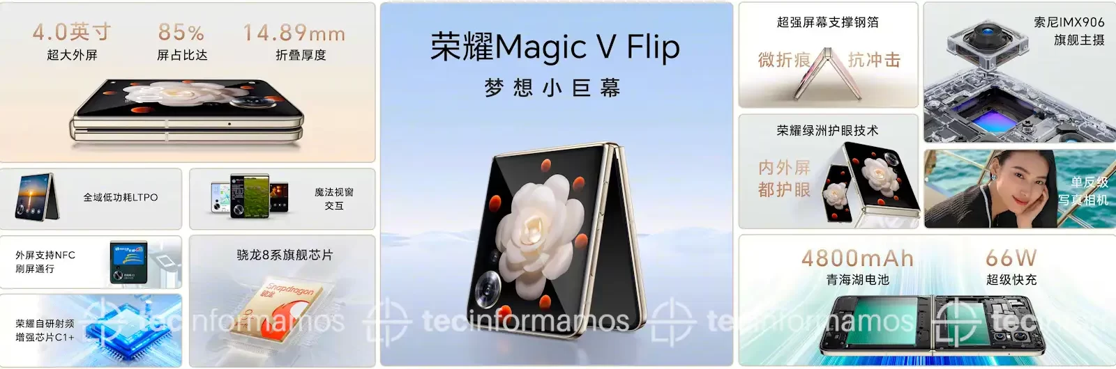 Specs del HONOR Magic V Flip