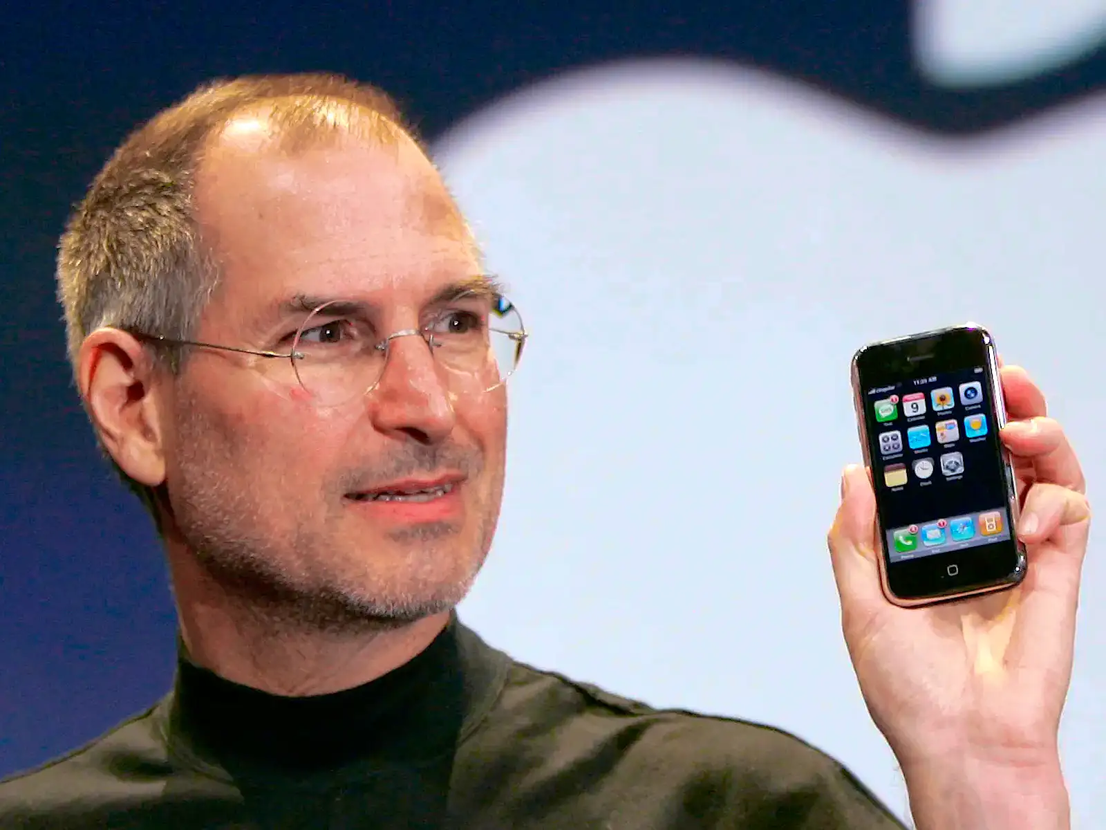 Steve Jobs en la presentación del primer iPhone (2007)