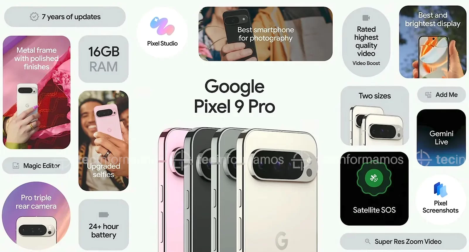 Specs Google Pixel 9 Pro y 9 Pro XL