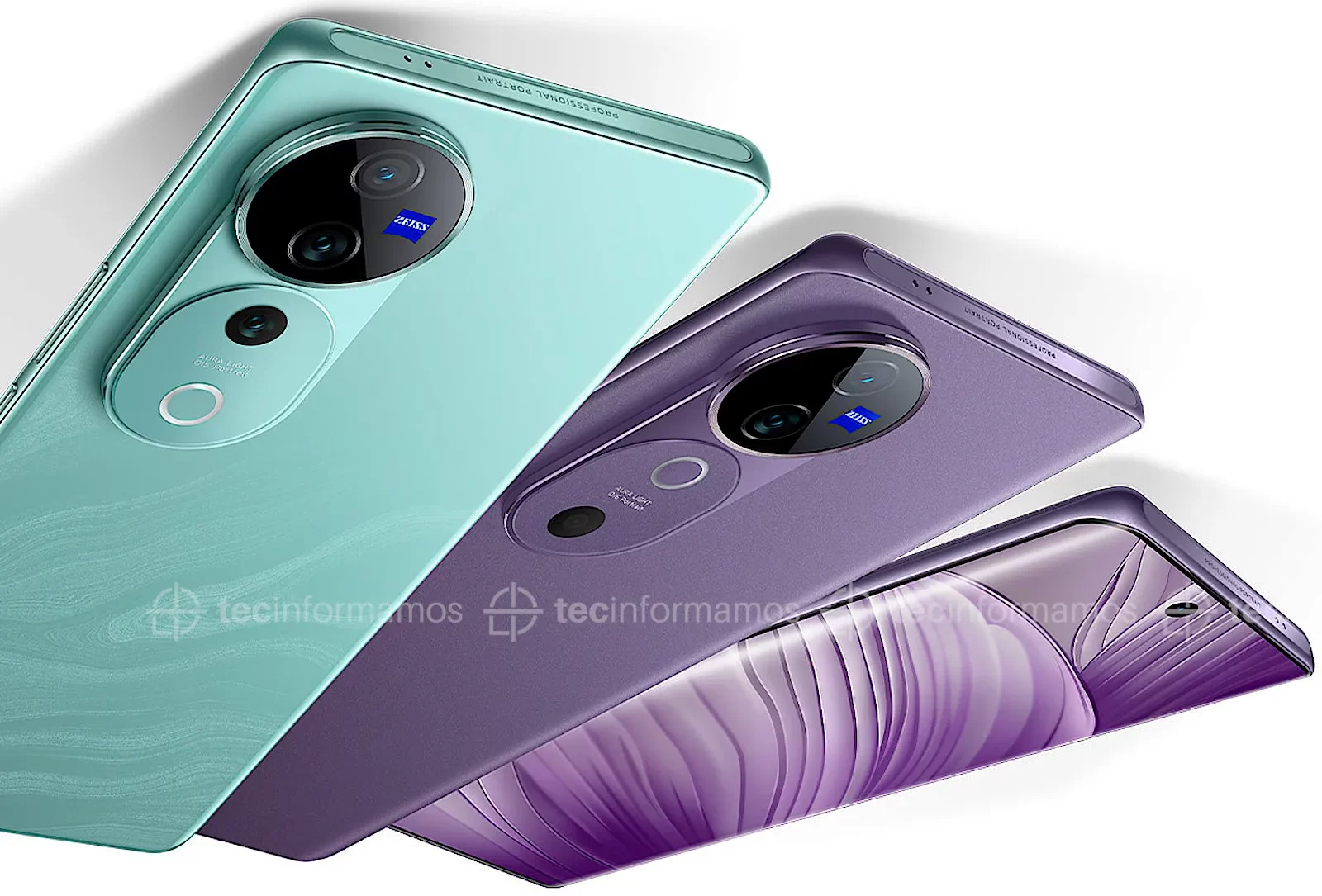 vivo V40 Pro de color Azul y vivo V40 de color Morado