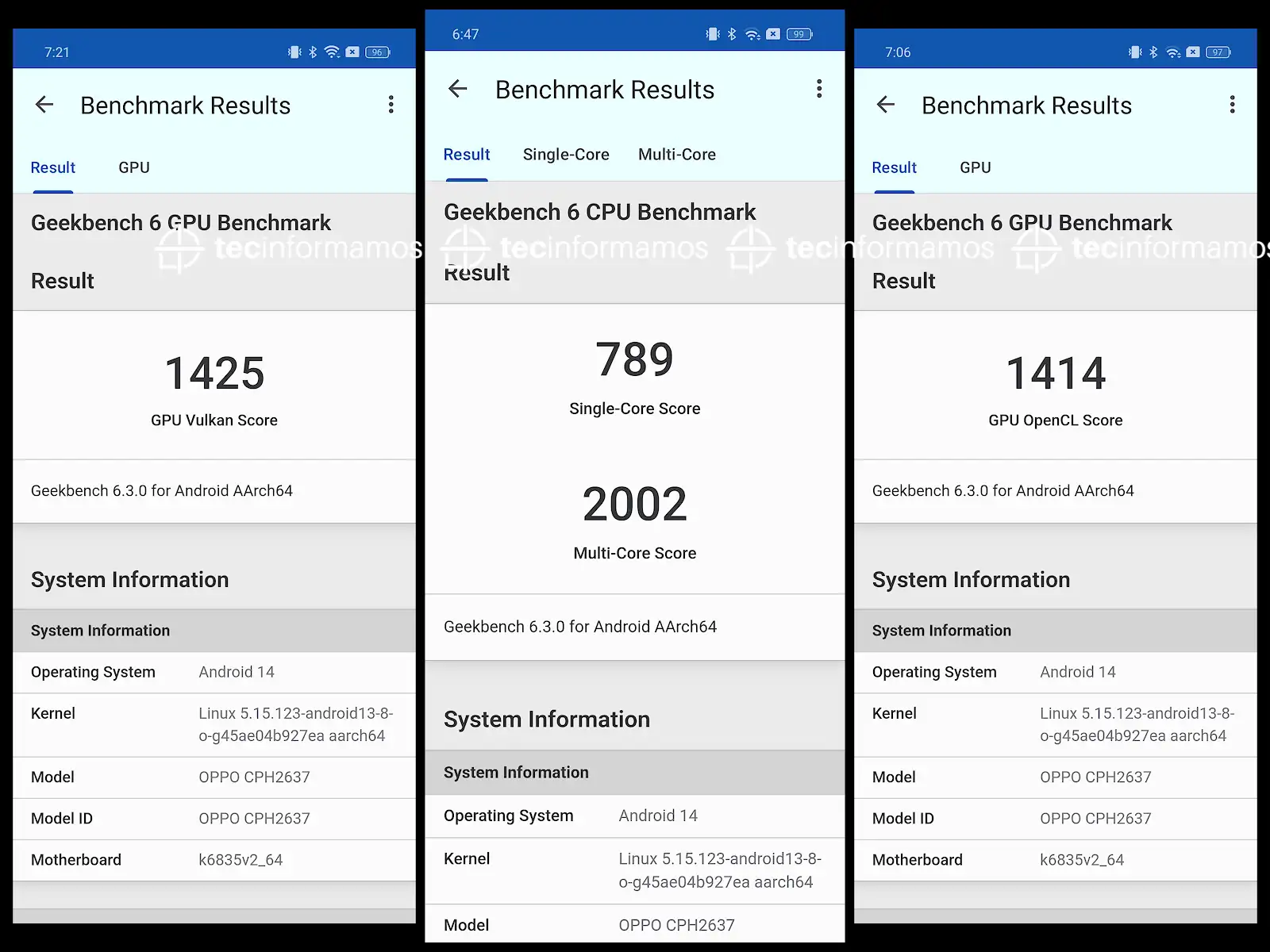 OPPO Reno12 F Geekbench