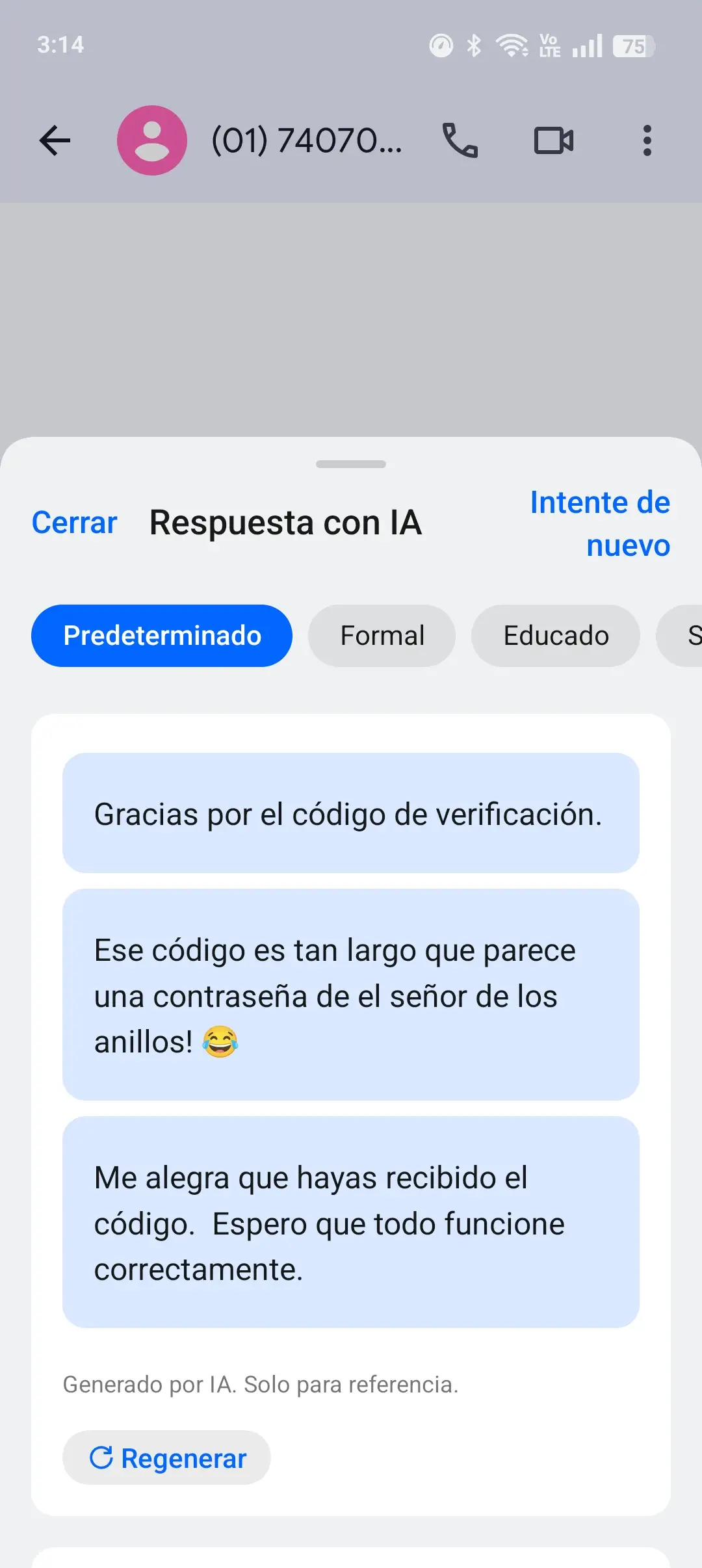 OPPO Reno12 5G - Respuesta con IA