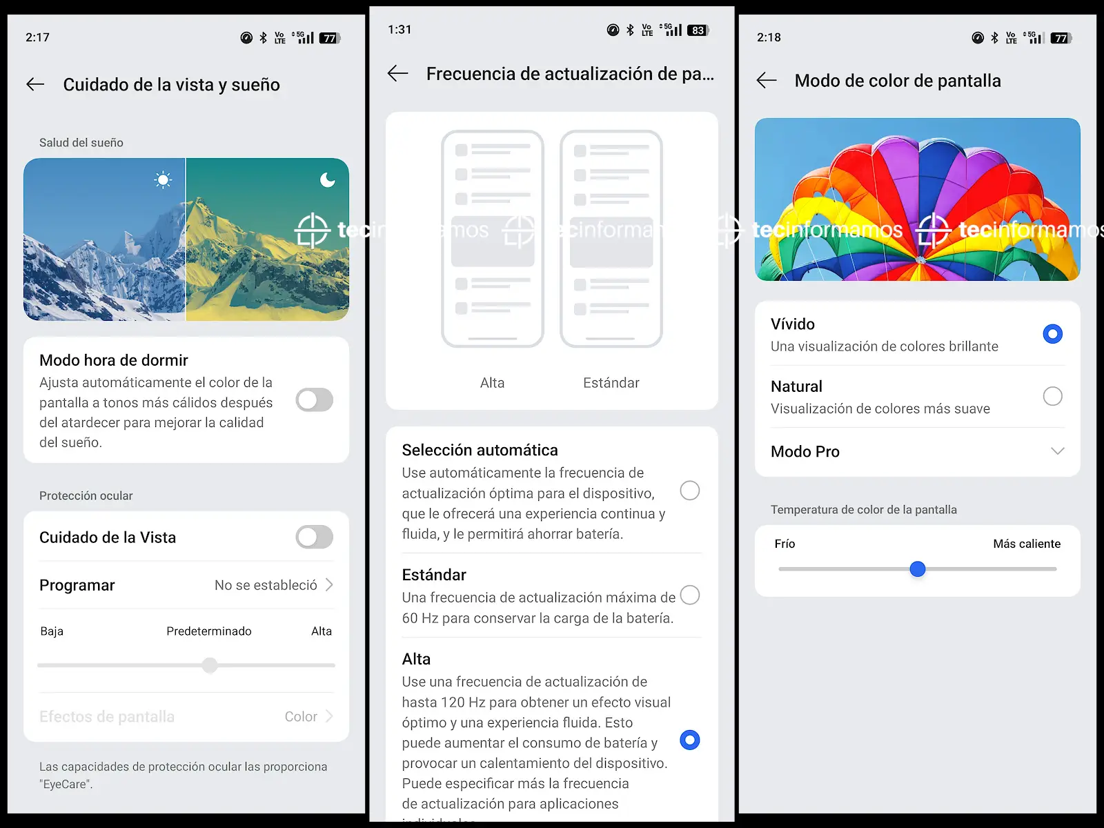 OPPO Reno12 5G - Configuración de pantalla