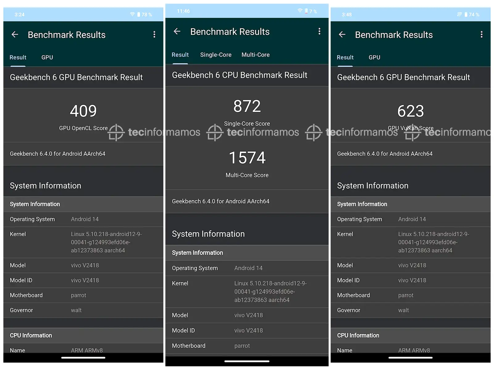 vivo V40 SE Geekbench