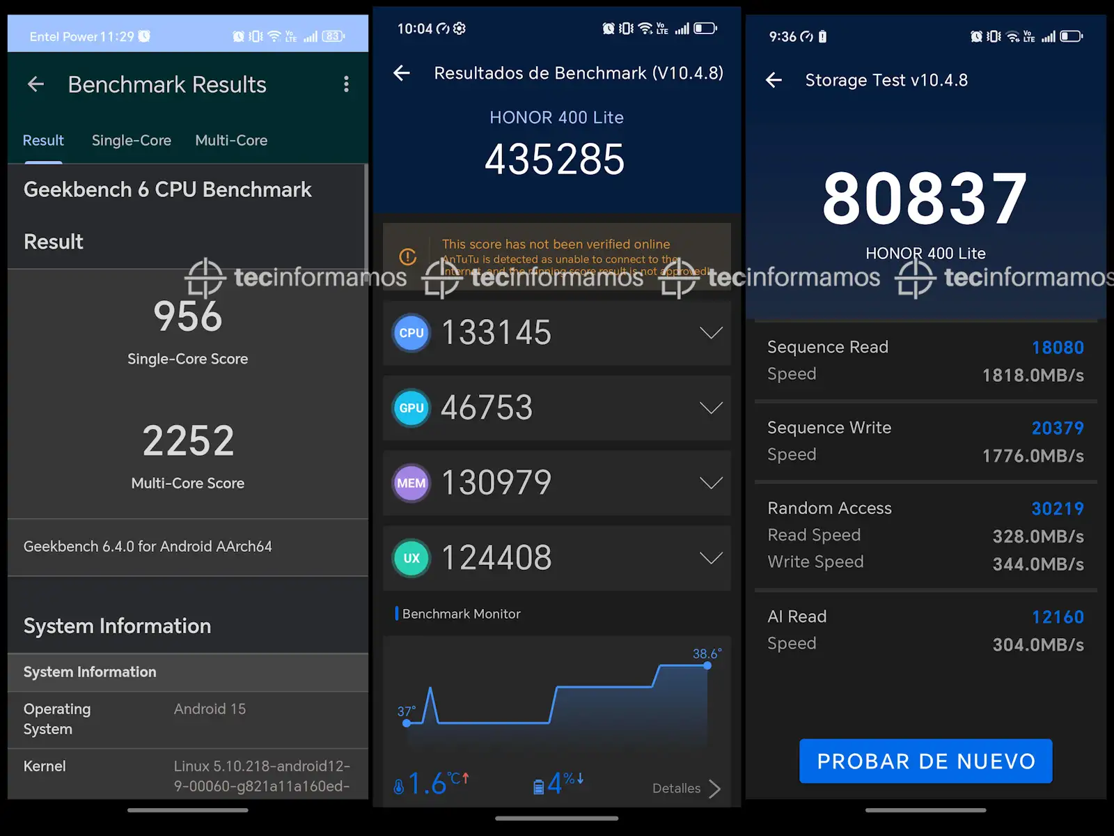 HONOR 400 Lite Benchmarks