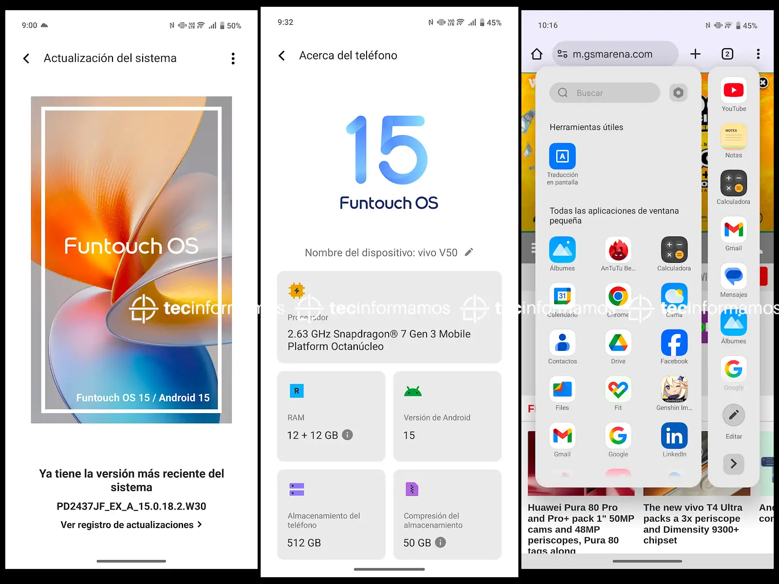 vivo V50 Funtouch OS 15
