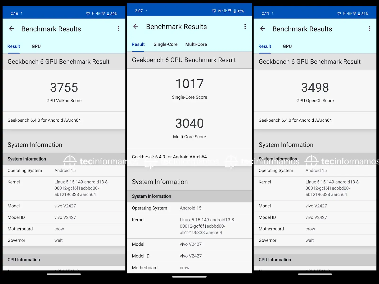 vivo V50 Geekbench